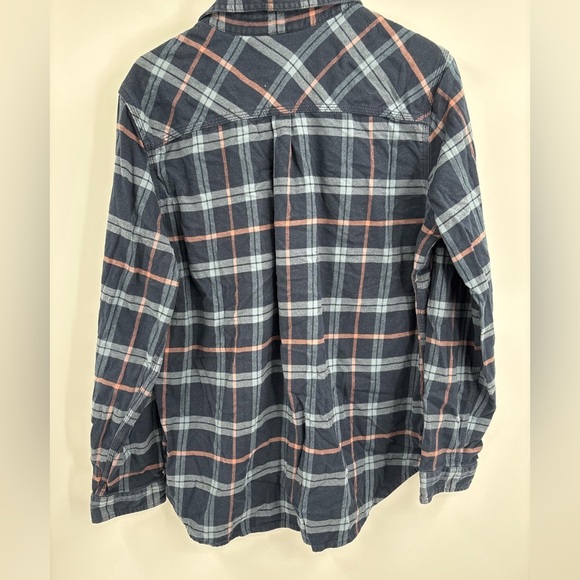 Carhartt Button Shirt blue Flannel Plain Long Sleeve Youth Size XL (16/18) - Picture 8 of 16